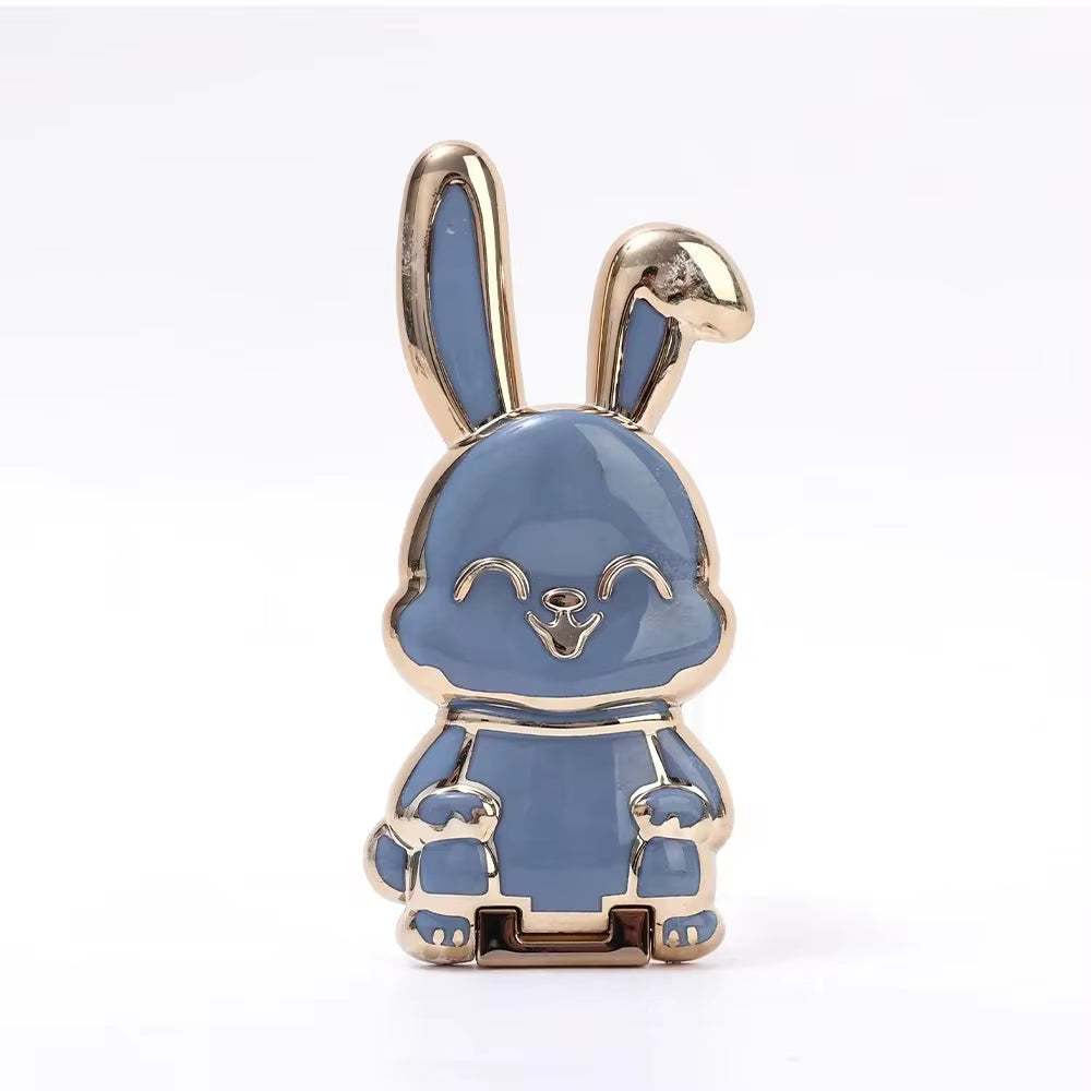 Finger Ring Phone Holder Desktop Ultra-Thin Cartoon Rabbit Phone Stand Foldable Buckle Adhesive Pull Rod Support Frame